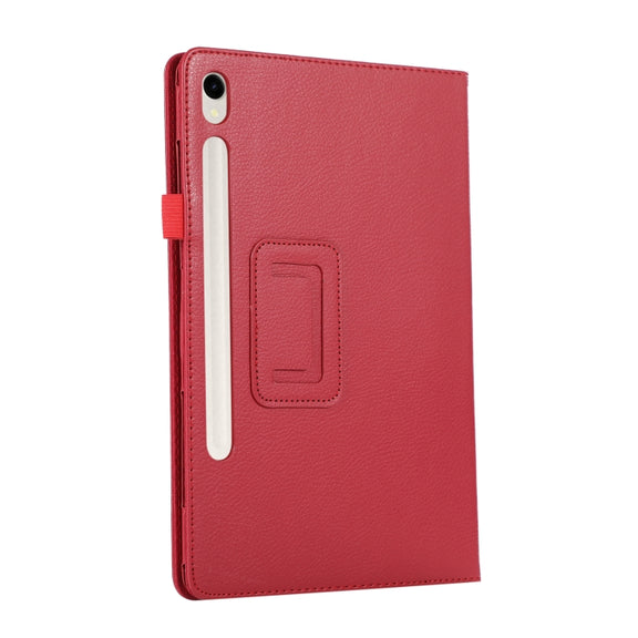 For Samsung Galaxy Tab S9+ / S10+ Litchi Texture Leather Tablet Case with Holder(Red)