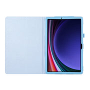 For Samsung Galaxy Tab S9+ / S10+ Litchi Texture Leather Tablet Case with Holder(Sky Blue)