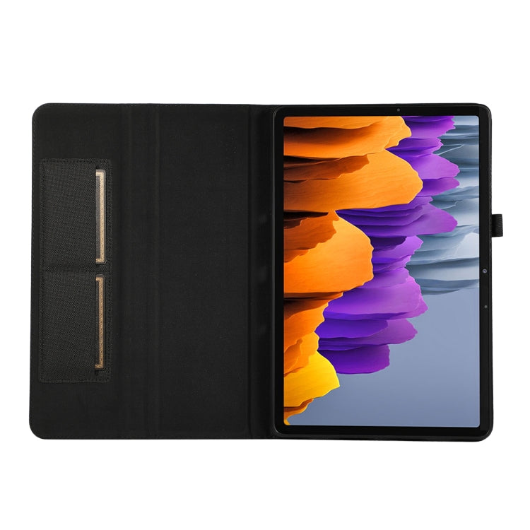For Samsung Galaxy Tab S10 FE / S9 FE Fabric Texture Horizontal Flip Leather Tablet Case(Black) - Other Galaxy Tab PC by PMC Jewellery | Online Shopping South Africa | PMC Jewellery | Buy Now Pay Later Mobicred