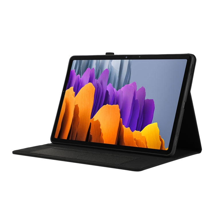 For Samsung Galaxy Tab S10 FE / S9 FE Fabric Texture Horizontal Flip Leather Tablet Case(Black) - Other Galaxy Tab PC by PMC Jewellery | Online Shopping South Africa | PMC Jewellery | Buy Now Pay Later Mobicred