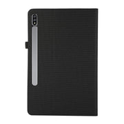For Samsung Galaxy Tab S9+ / S10+ Horizontal Flip TPU + Fabric PU Leather Tablet Case(Black)