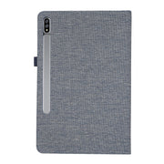 For Samsung Galaxy Tab S9+ / S10+ Horizontal Flip TPU + Fabric PU Leather Tablet Case(Dark Blue)