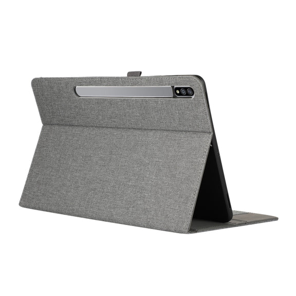 For Samsung Galaxy Tab S9+ / S10+ Horizontal Flip TPU + Fabric PU Leather Tablet Case(Grey)