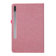 For Samsung Galaxy Tab S9+ / S10+ Horizontal Flip TPU + Fabric PU Leather Tablet Case(Rose Red)