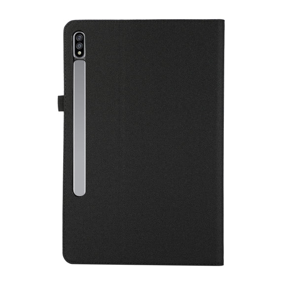 For Samsung Galaxy Tab S10 Ultra Horizontal Flip TPU + Fabric PU Leather Tablet Case(Black)
