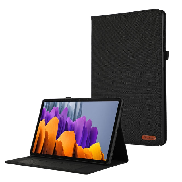 For Samsung Galaxy Tab S10 Ultra Horizontal Flip TPU + Fabric PU Leather Tablet Case(Black)