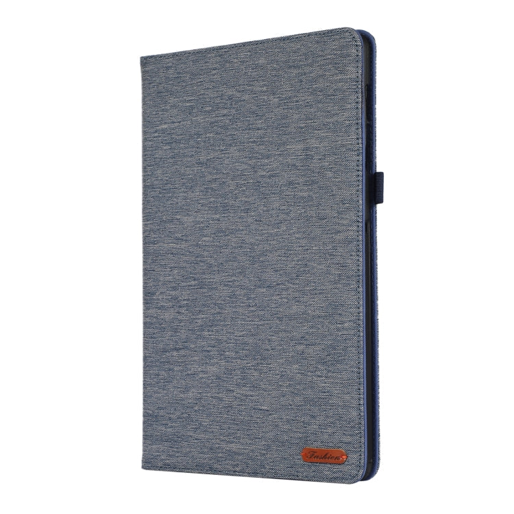 For Samsung Galaxy Tab S10 Ultra Horizontal Flip TPU + Fabric PU Leather Tablet Case(Dark Blue)