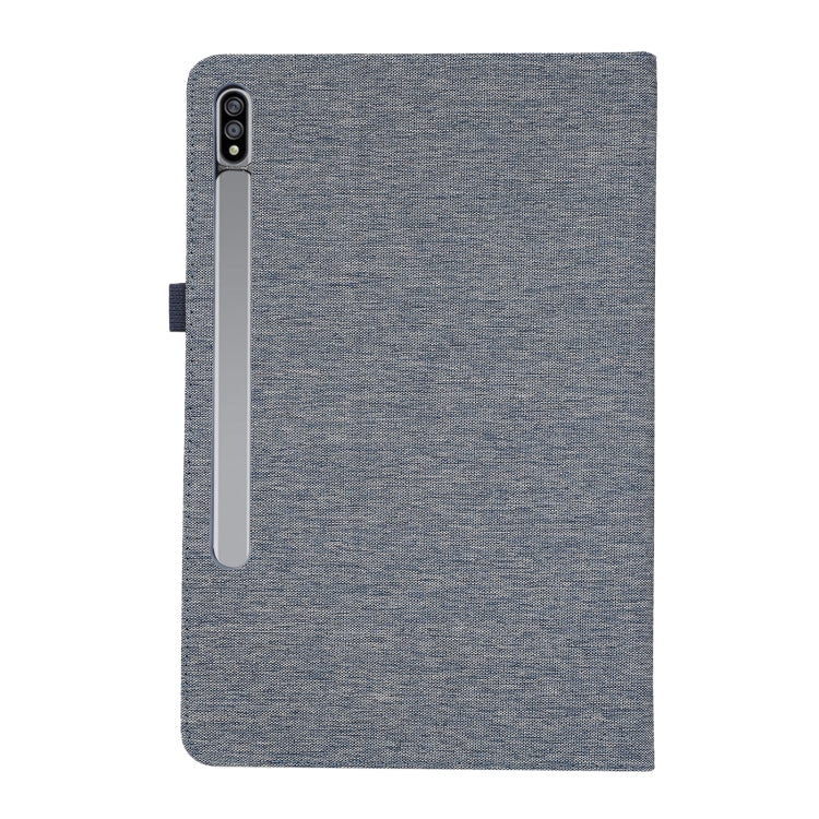 For Samsung Galaxy Tab S10 Ultra Horizontal Flip TPU + Fabric PU Leather Tablet Case(Dark Blue)