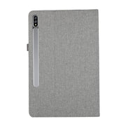 For Samsung Galaxy Tab S10 Ultra Horizontal Flip TPU + Fabric PU Leather Tablet Case(Grey)