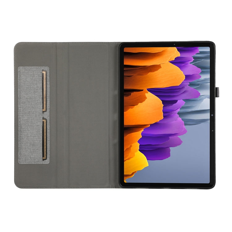 For Samsung Galaxy Tab S10 Ultra Horizontal Flip TPU + Fabric PU Leather Tablet Case(Grey)