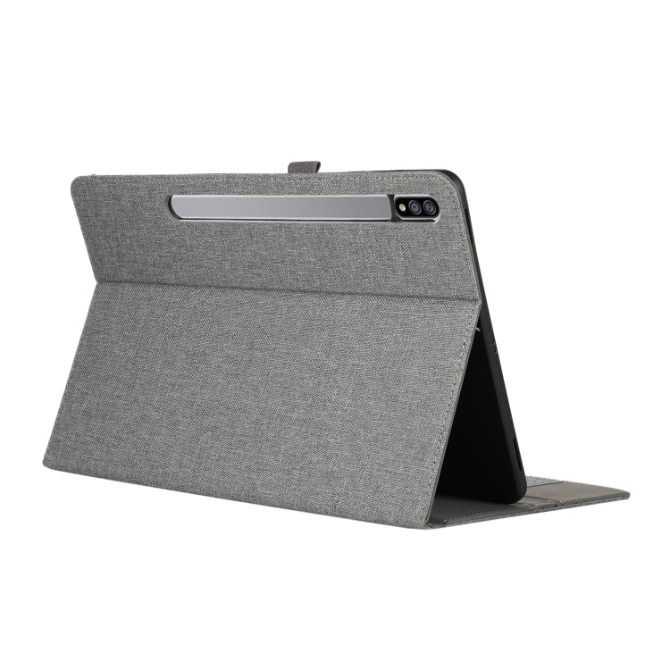For Samsung Galaxy Tab S10 Ultra Horizontal Flip TPU + Fabric PU Leather Tablet Case(Grey)
