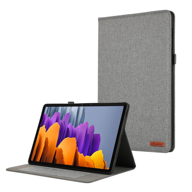 For Samsung Galaxy Tab S10 Ultra Horizontal Flip TPU + Fabric PU Leather Tablet Case(Grey)
