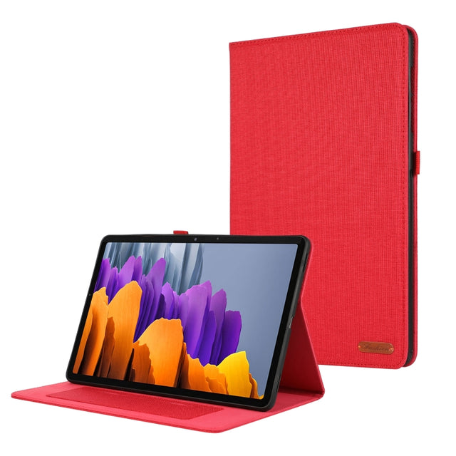 For Samsung Galaxy Tab S10 Ultra Horizontal Flip TPU + Fabric PU Leather Tablet Case(Red)