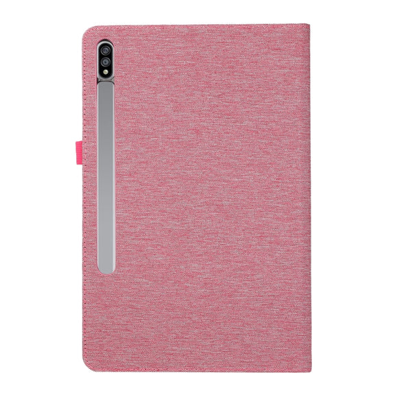 For Samsung Galaxy Tab S10 Ultra Horizontal Flip TPU + Fabric PU Leather Tablet Case(Rose Red)