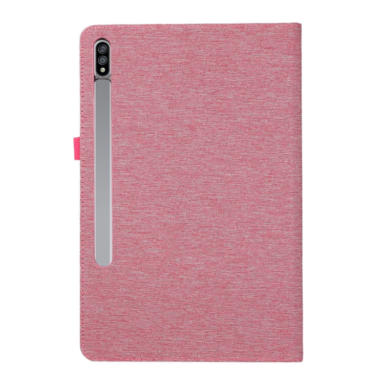 For Samsung Galaxy Tab S10 Ultra Horizontal Flip TPU + Fabric PU Leather Tablet Case(Rose Red)