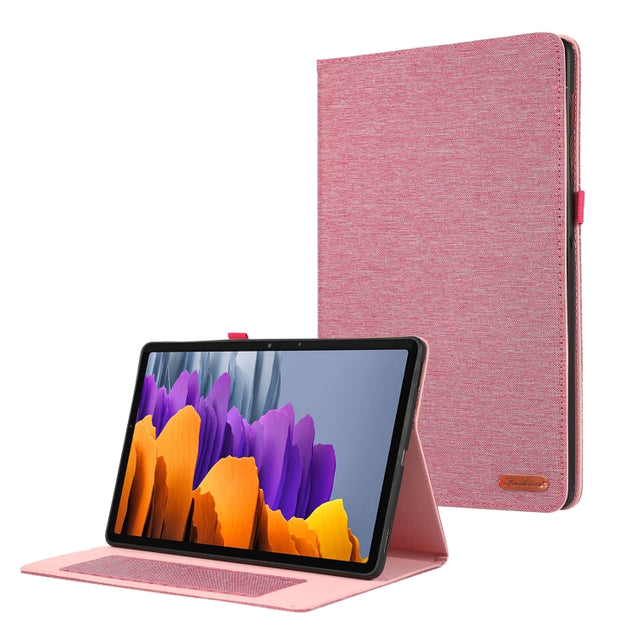 For Samsung Galaxy Tab S10 Ultra Horizontal Flip TPU + Fabric PU Leather Tablet Case(Rose Red)