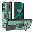 For OnePlus Nord CE3 5G Sliding Camshield TPU + PC Shockproof Phone Case with Holder(Green) - OnePlus Cases by PMC TechLife | Online Shopping South Africa | PMC TechLife | Buy Now Pay Later Mobicred