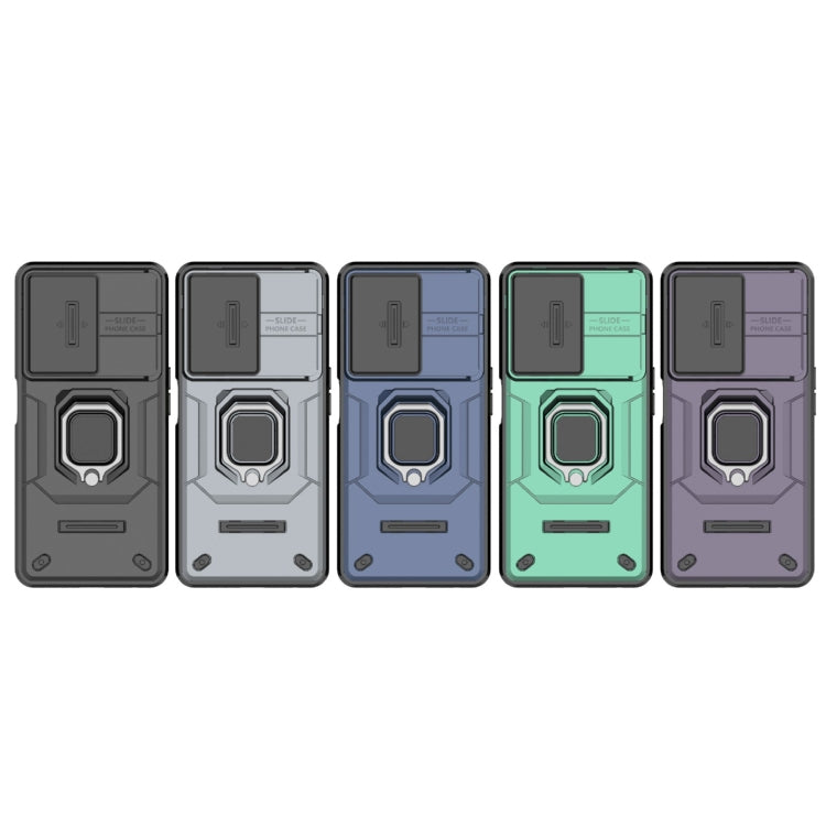 For OnePlus Nord CE 3 Lite 5G Sliding Camshield TPU + PC Shockproof Phone Case with Holder(Purple)