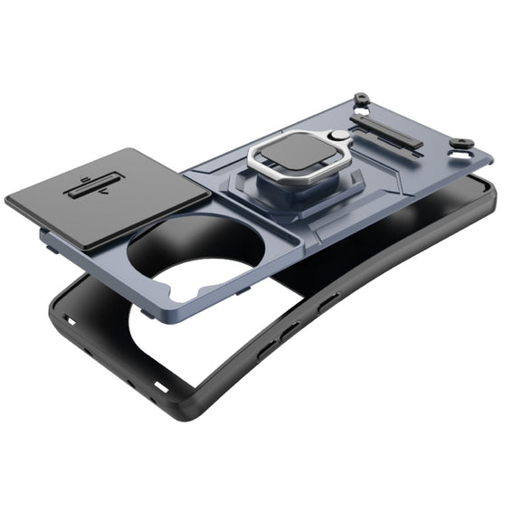 For OnePlus ACE 3 5G Sliding Camshield TPU + PC Shockproof Phone Case with Holder(Black)
