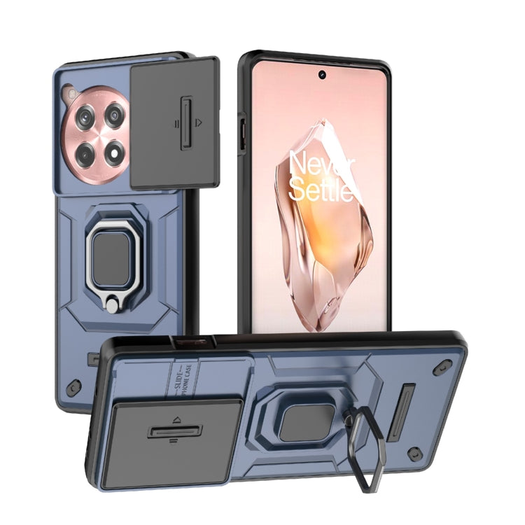 For OnePlus ACE 3 5G Sliding Camshield TPU + PC Shockproof Phone Case with Holder(Blue) - free shipping - PMC TechLife - Order now!