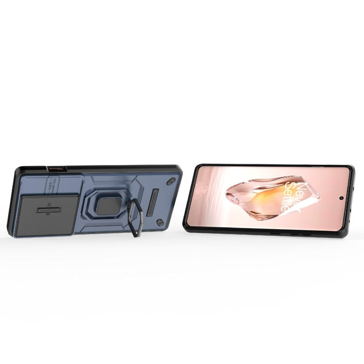 For OnePlus ACE 3 5G Sliding Camshield TPU + PC Shockproof Phone Case with Holder(Blue) - free shipping - PMC TechLife - Order now!