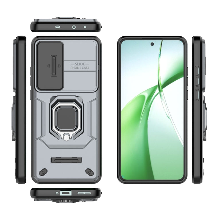 For OnePlus Nord CE4 5G Global Sliding Camshield TPU + PC Shockproof Phone Case with Holder(Grey) - OnePlus Cases by PMC TechLife | Online Shopping South Africa | PMC TechLife | Buy Now Pay Later Mobicred