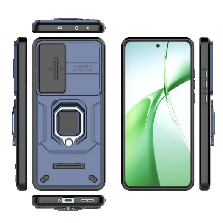 For OnePlus Nord CE4 5G Global Sliding Camshield TPU + PC Shockproof Phone Case with Holder(Blue) - OnePlus Cases by PMC TechLife | Online Shopping South Africa | PMC TechLife | Buy Now Pay Later Mobicred