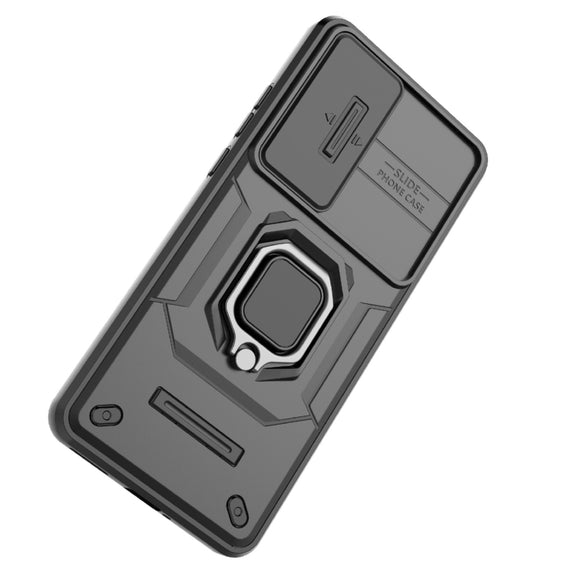 For OnePlus Nord CE4 5G Global Sliding Camshield TPU + PC Shockproof Phone Case with Holder(Blue)