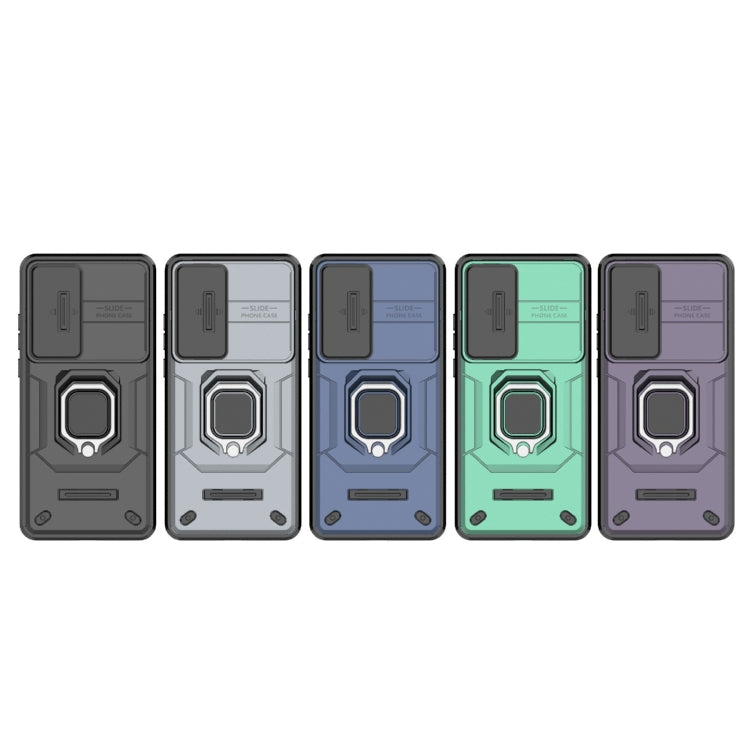 For OnePlus Nord CE4 5G Global Sliding Camshield TPU + PC Shockproof Phone Case with Holder(Blue) - OnePlus Cases by PMC TechLife | Online Shopping South Africa | PMC TechLife | Buy Now Pay Later Mobicred