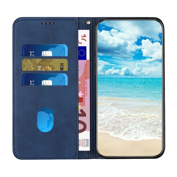 For Motorola Moto G Play 2024 Diamond Splicing Skin Feel Magnetic Leather Phone Case(Blue)
