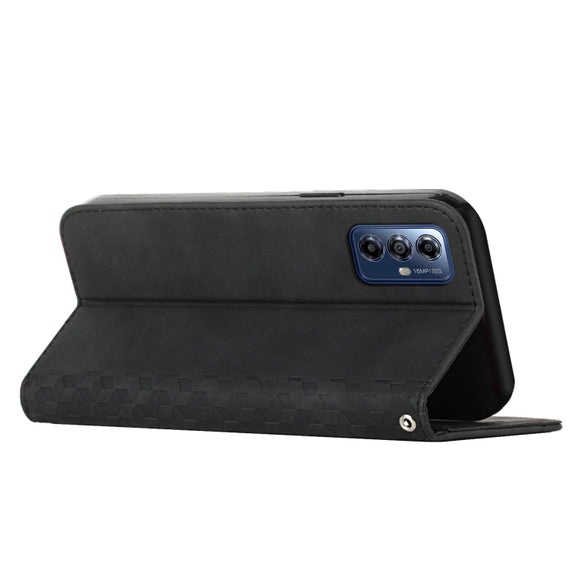 For Motorola Moto G Play 2024 Diamond Splicing Skin Feel Magnetic Leather Phone Case(Black)