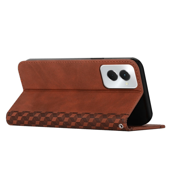 For Motorola Moto G Power 5G 2024 Diamond Splicing Skin Feel Magnetic Leather Phone Case(Brown)
