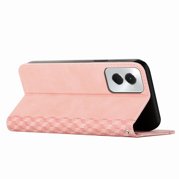 For Motorola Moto G Power 5G 2024 Diamond Splicing Skin Feel Magnetic Leather Phone Case(Rose Gold)