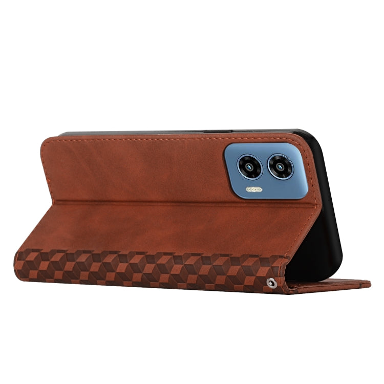 For Motorola Moto G Play 5G 2024 / G 5G 2024 Diamond Splicing Skin Feel Magnetic Leather Phone Case(Brown)
