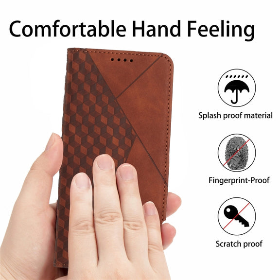For Motorola Moto G Play 5G 2024 / G 5G 2024 Diamond Splicing Skin Feel Magnetic Leather Phone Case(Brown)