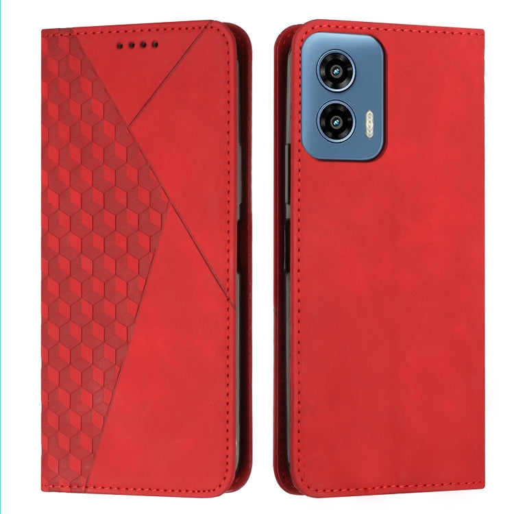 For Motorola Moto G Play 5G 2024 / G 5G 2024 Diamond Splicing Skin Feel Magnetic Leather Phone Case(Red) - Motorola Cases by PMC Jewellery | Online Shopping South Africa | PMC Jewellery | Buy Now Pay Later Mobicred
