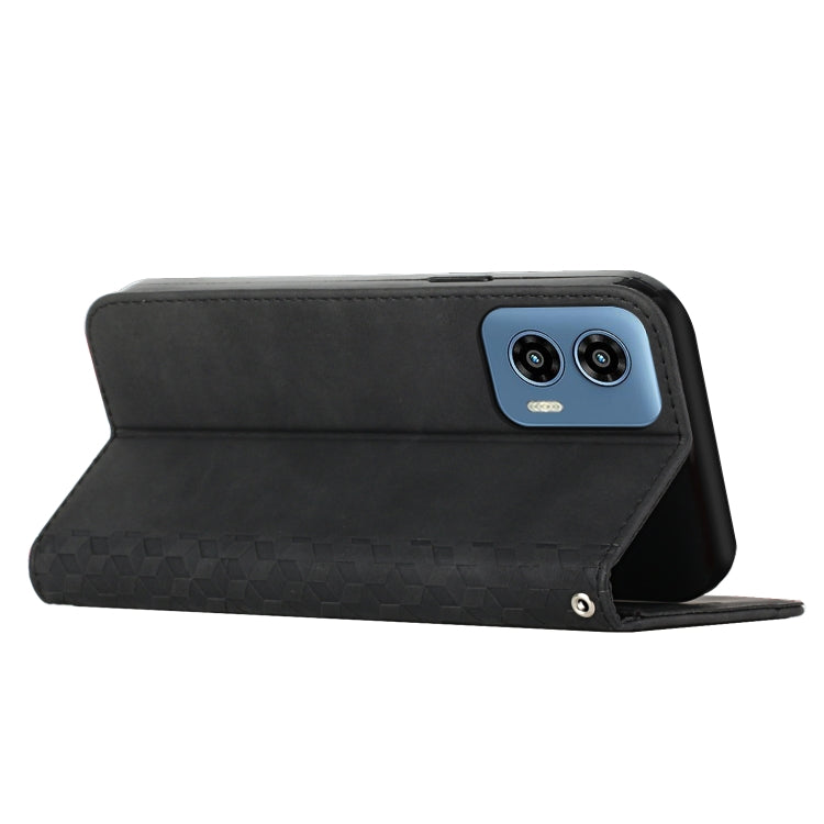 For Motorola Moto G Play 5G 2024 / G 5G 2024 Diamond Splicing Skin Feel Magnetic Leather Phone Case(Black)
