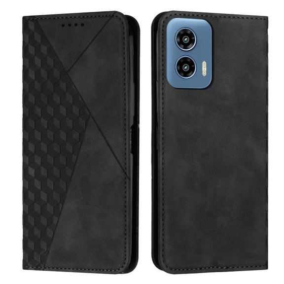 For Motorola Moto G Play 5G 2024 / G 5G 2024 Diamond Splicing Skin Feel Magnetic Leather Phone Case(Black)