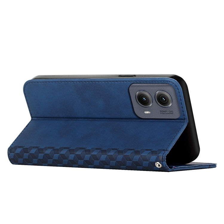 For Motorola Edge 2024 Diamond Splicing Skin Feel Magnetic Leather Phone Case(Blue) - Motorola Cases by PMC Jewellery | Online Shopping South Africa | PMC Jewellery | Buy Now Pay Later Mobicred