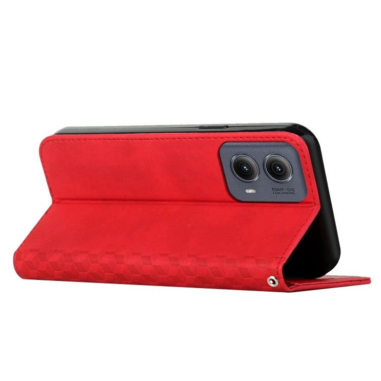 For Motorola Edge 2024 Diamond Splicing Skin Feel Magnetic Leather Phone Case(Red)