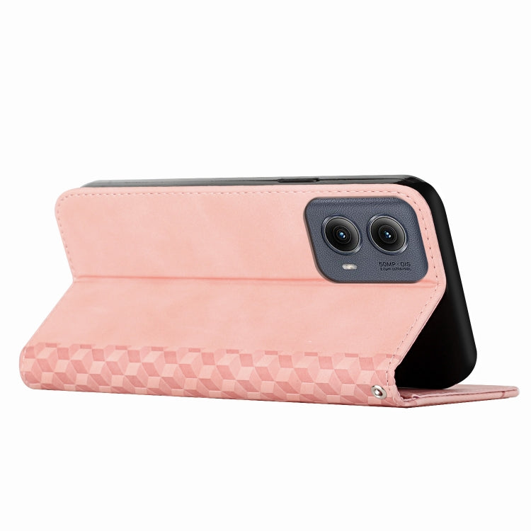 For Motorola Edge 2024 Diamond Splicing Skin Feel Magnetic Leather Phone Case(Rose Gold) - Motorola Cases by PMC Jewellery | Online Shopping South Africa | PMC Jewellery | Buy Now Pay Later Mobicred