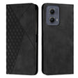 For Motorola Edge 2024 Diamond Splicing Skin Feel Magnetic Leather Phone Case(Black) - Motorola Cases by PMC Jewellery | Online Shopping South Africa | PMC Jewellery | Buy Now Pay Later Mobicred