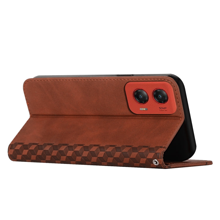 For Motorola Moto G Stylus 5G 2024 Diamond Splicing Skin Feel Magnetic Leather Phone Case(Brown) - Motorola Cases by PMC Jewellery | Online Shopping South Africa | PMC Jewellery | Buy Now Pay Later Mobicred