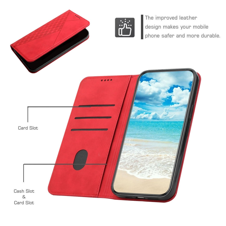 For Motorola Moto G Stylus 5G 2024 Diamond Splicing Skin Feel Magnetic Leather Phone Case(Red) - free shipping - PMC Jewellery - Order now!