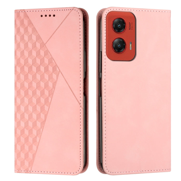 For Motorola Moto G Stylus 5G 2024 Diamond Splicing Skin Feel Magnetic Leather Phone Case(Rose Gold) - Motorola Cases by PMC Jewellery | Online Shopping South Africa | PMC Jewellery | Buy Now Pay Later Mobicred