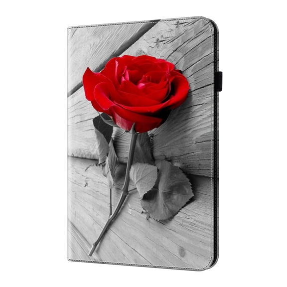 For iPad Air 11 2024 / Pro 11 2022 Crystal Texture Painted Leather Tablet Case(Rose)