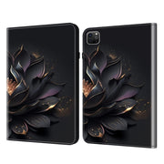 For iPad Air 11 2024 / Pro 11 2022 Crystal Texture Painted Leather Tablet Case(Purple Lotus)