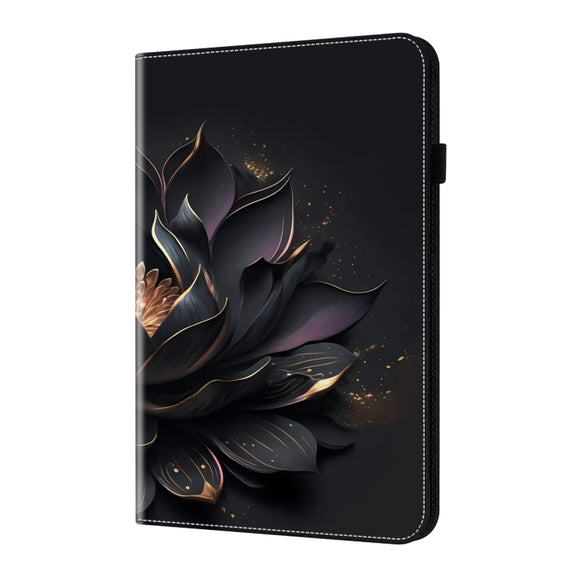 For iPad Air 11 2024 / Pro 11 2022 Crystal Texture Painted Leather Tablet Case(Purple Lotus)