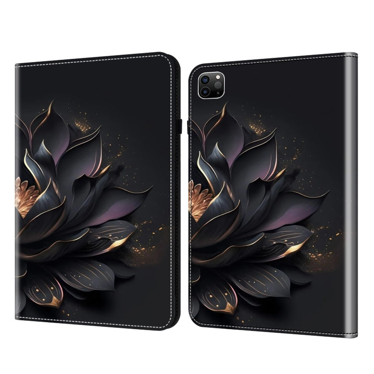 For iPad Air 13 2024 / Pro 12.9 2022 Crystal Texture Painted Leather Tablet Case(Purple Lotus) - iPad Pro 12.9 (2022/2021) Cases by PMC TechLife | Online Shopping South Africa | PMC TechLife | Buy Now Pay Later Mobicred