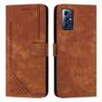 For Motorola Moto G Play 2024 Skin Feel Stripe Pattern Leather Phone Case with Lanyard(Brown) - free shipping - PMC Jewellery - Order now!